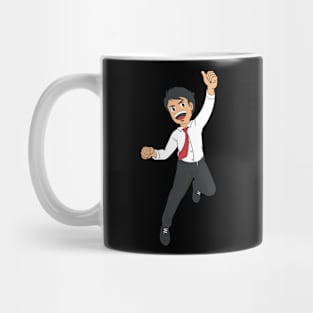 Businessman or Office Worker Jumping in Joy Mug